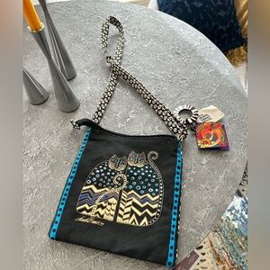Laurel Burch Black and Gold Cat Tote Bag